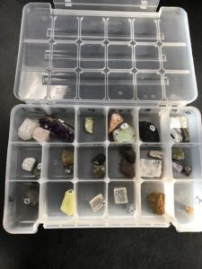 Identifying minerals several metallic and submetallic objects in the box